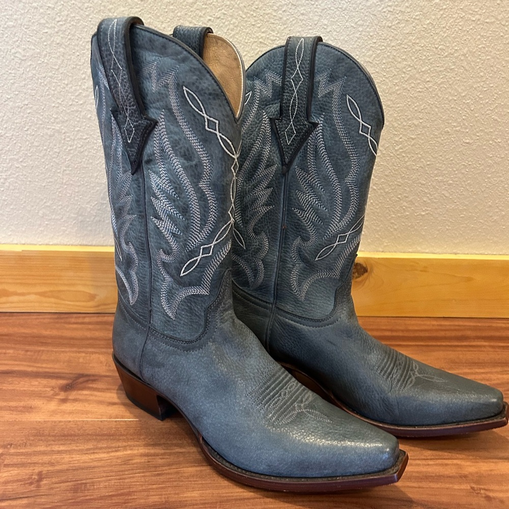 Women’s Cowgirl Boots Shyanne Snip Toe Blue Leather Size 9 1/2